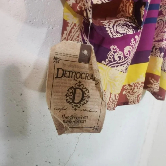 Democracy 1X Tunic Top Boho Hippie Multicolored Southwestern Festive NEW - Picture 6 of 7